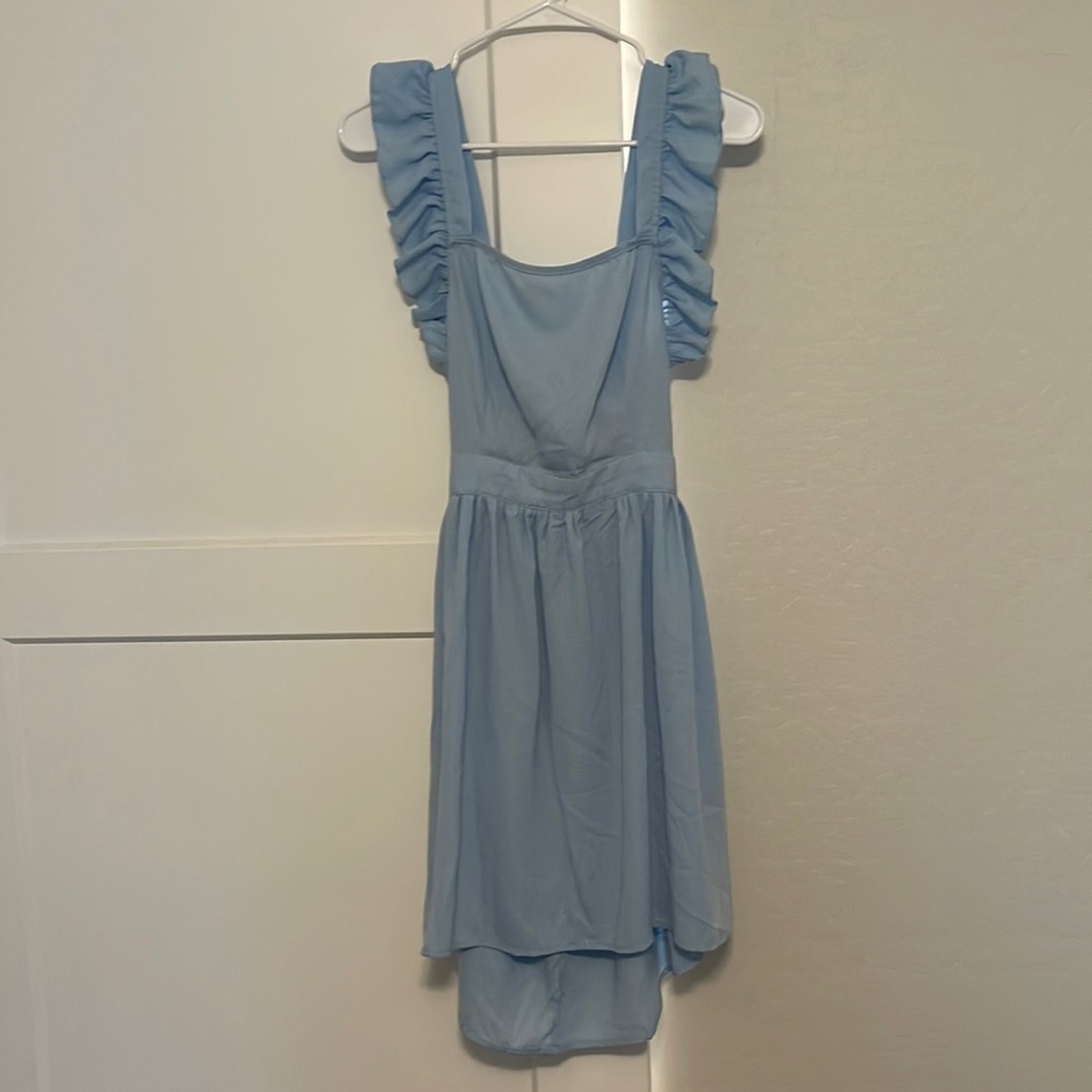 Romwe Blue Backless Dress